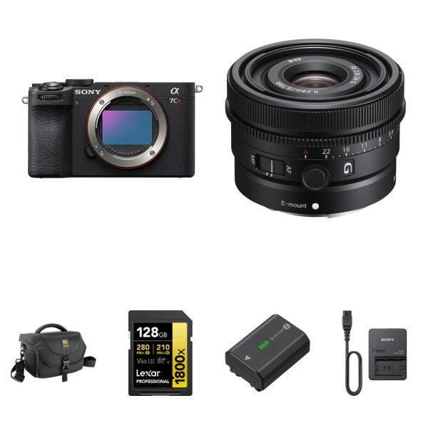Sony a7CR Mirrorless Camera with 24mm f/2.8 Lens and Essentials+ Kit (Black)