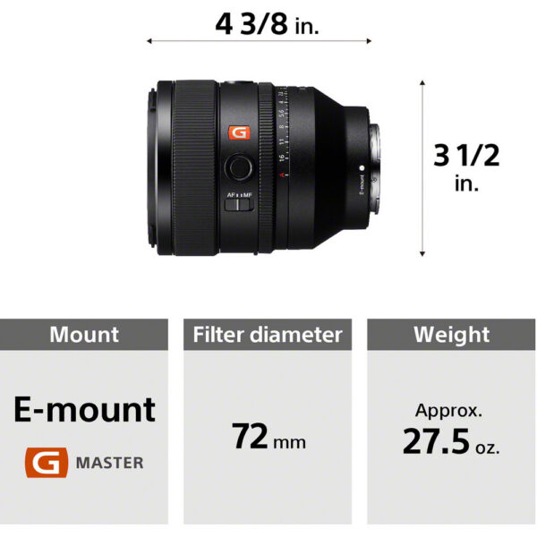 Sony FE 50mm f/1.2 GM Lens (Sony E) view 4