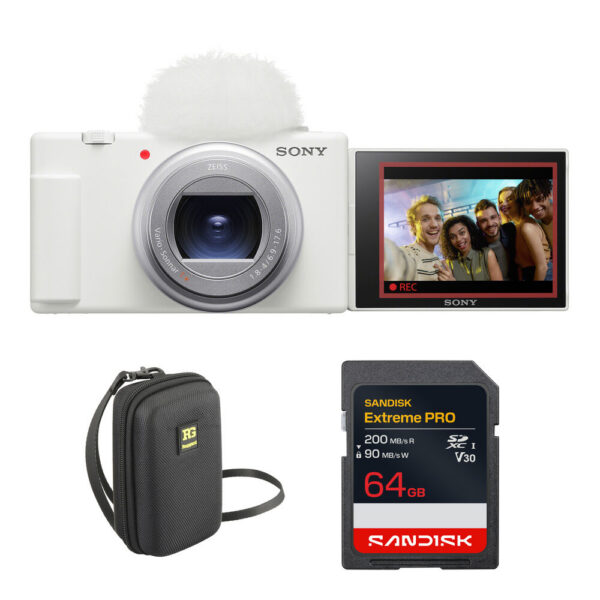 Sony ZV-1 II Digital Camera with Complete Starter Bundle (White)