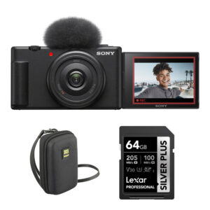 Sony ZV-1F Vlogging Camera with Complete Starter Bundle (Black)