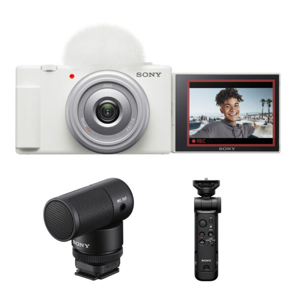 Sony ZV-1F Vlogging Camera with Content Creator Kit (White)
