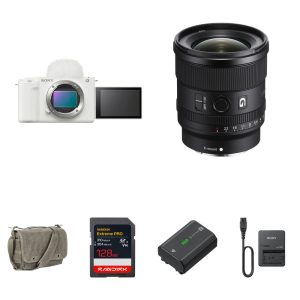 Sony ZV-E1 Mirrorless Camera with 20mm f/1.8 Lens and Essentials+ Kit (White)