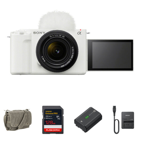 Sony ZV-E1 Mirrorless Camera with 28-60mm f/4-5.6 Lens and Essentials+ Kit (White) view 7