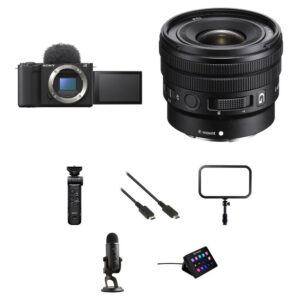 Sony ZV-E10 II Mirrorless Camera with 10-20mm f/4 Lens and Live Streaming Kit (Black)