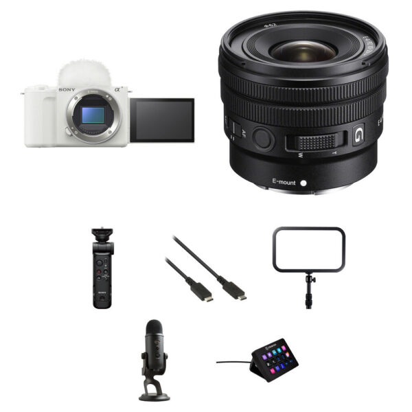 Sony ZV-E10 II Mirrorless Camera with 10-20mm f/4 Lens and Live Streaming Kit (White)