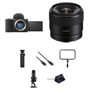 Sony ZV-E10 II Mirrorless Camera with 11mm f/1.8 Lens and Live Streaming Kit (Black)