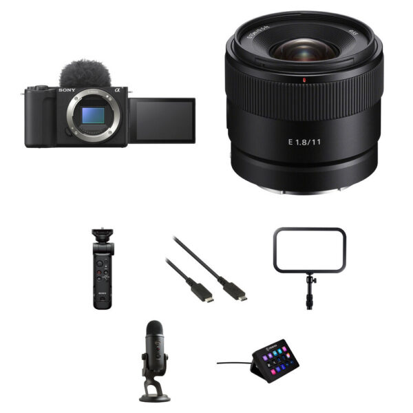 Sony ZV-E10 II Mirrorless Camera with 11mm f/1.8 Lens and Live Streaming Kit (Black)