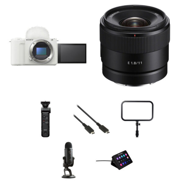 Sony ZV-E10 II Mirrorless Camera with 11mm f/1.8 Lens and Live Streaming Kit (White)