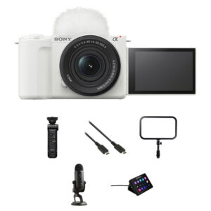 Sony ZV-E10 II Mirrorless Camera with 16-50mm f/3.5-5.6 Lens and Live Streaming Kit (White)