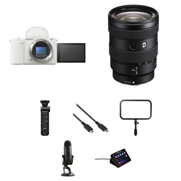 Sony ZV-E10 II Mirrorless Camera with 16-55mm f/2.8 Lens and Live Streaming Kit (White)
