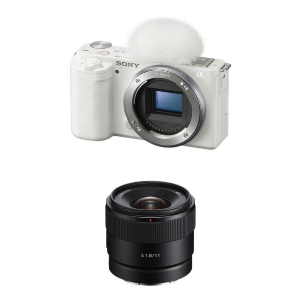 Sony ZV-E10 Mirrorless Camera with 11mm f/1.8 Lens Kit (White)