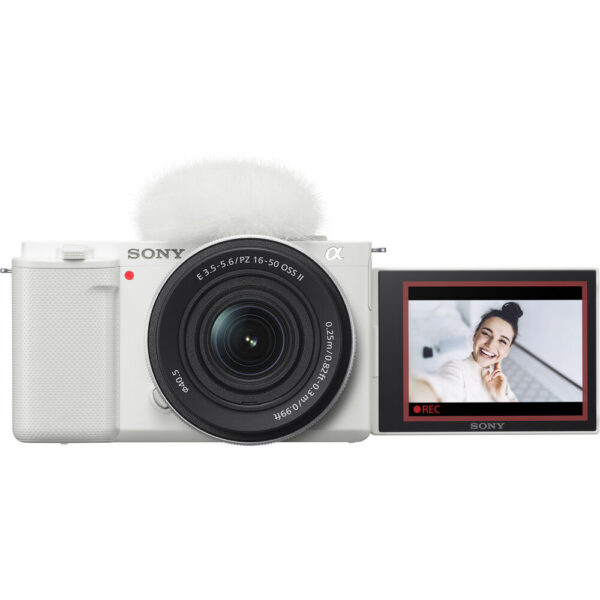 Sony ZV-E10 Mirrorless Camera with 16-50mm f/3.5-5.6 II Lens and Basic Bundle (White) view 4