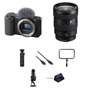 Sony ZV-E10 Mirrorless Camera with 16-55mm f/2.8 Lens and Live Streaming Kit (Black)