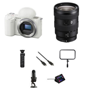 Sony ZV-E10 Mirrorless Camera with 16-55mm f/2.8 Lens and Live Streaming Kit (White)