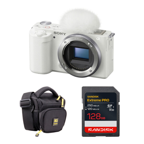 Sony ZV-E10 Mirrorless Camera with Basic Bundle (White)