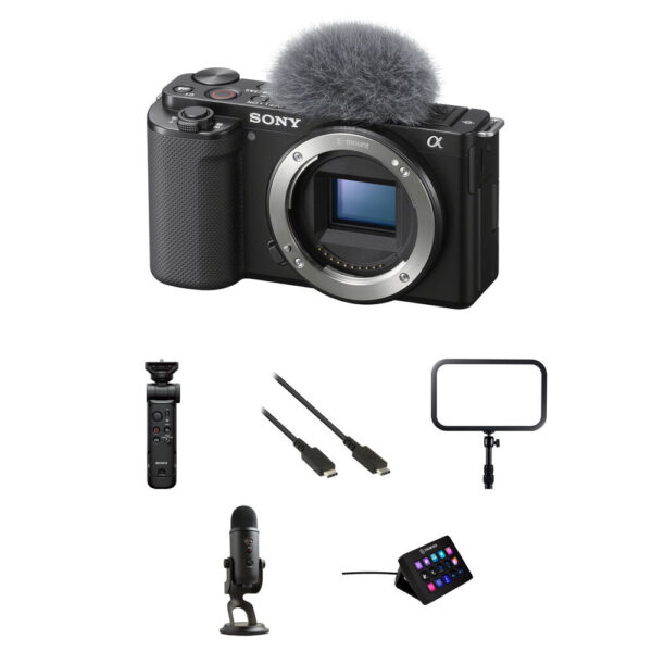 Sony ZV-E10 Mirrorless Camera with Live Streaming Kit (Black)