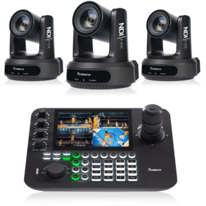 Tenveo All-in-One 1080p SDI/HDMI/USB/NDI PTZ 3-Camera Kit with Joystick Camera Controller