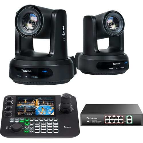 Tenveo All-in-One UHD 4K SDI/HDMI/IP/NDI PTZ 2-Camera Kit with Joystick Controller view 3