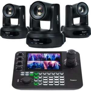Tenveo All-in-One UHD 4K SDI/HDMI/IP/NDI PTZ 3-Camera Kit with Joystick Controller
