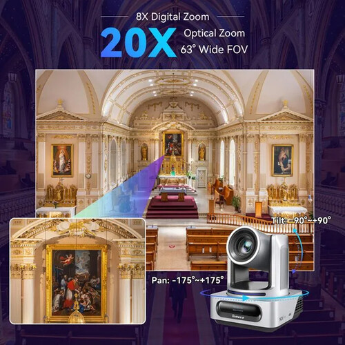Tenveo UHD 4K30 NDI HX 2 PTZ 2-Camera Kit with Auto-Tracking & Joystick Controller view 4