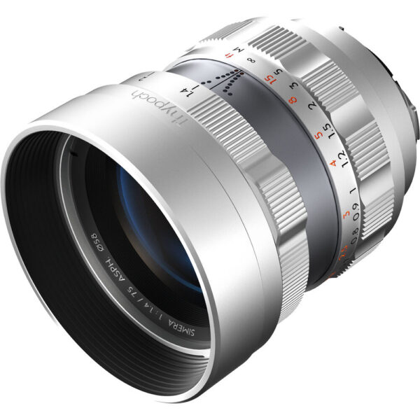 Thypoch Simera 75mm f/1.4 ASPH Lens (Leica M, Silver) view 6