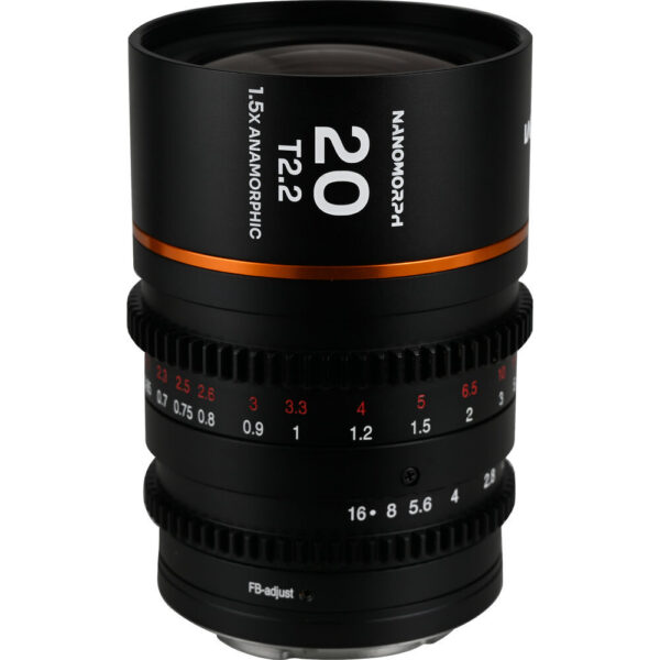 Venus Optics Laowa Nanomorph 20mm T2.2 1.5x MFT Anamorphic Lens (Micro Four Thirds, Amber Flare) view 2