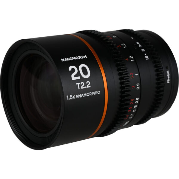 Venus Optics Laowa Nanomorph 20mm T2.2 1.5x MFT Anamorphic Lens (Micro Four Thirds, Amber Flare) view 3