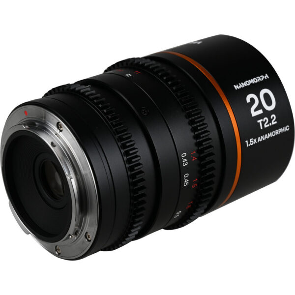 Venus Optics Laowa Nanomorph 20mm T2.2 1.5x MFT Anamorphic Lens (Micro Four Thirds, Amber Flare) view 4