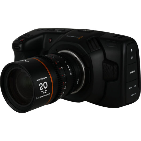 Venus Optics Laowa Nanomorph 20mm T2.2 1.5x MFT Anamorphic Lens (Micro Four Thirds, Amber Flare) view 5