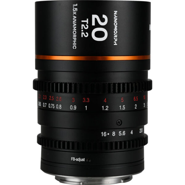 Venus Optics Laowa Nanomorph 20mm T2.2 1.5x MFT Anamorphic Lens (Micro Four Thirds, Amber Flare)