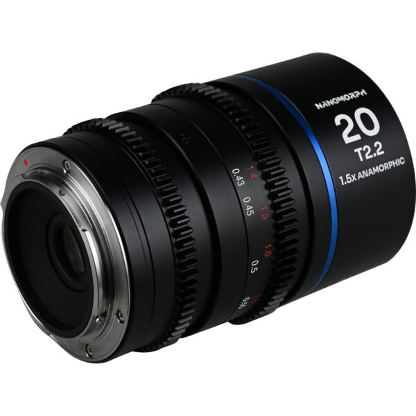 Venus Optics Laowa Nanomorph 20mm T2.2 1.5x MFT Anamorphic Lens (Micro Four Thirds, Blue Flare) view 4