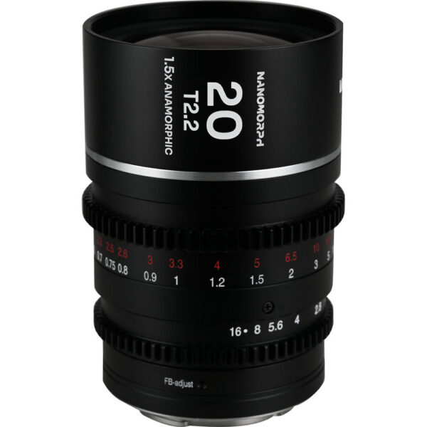 Venus Optics Laowa Nanomorph 20mm T2.2 1.5x MFT Anamorphic Lens (Micro Four Thirds, Silver Flare) view 2
