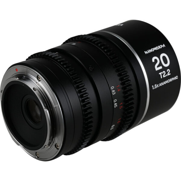 Venus Optics Laowa Nanomorph 20mm T2.2 1.5x MFT Anamorphic Lens (Micro Four Thirds, Silver Flare) view 4