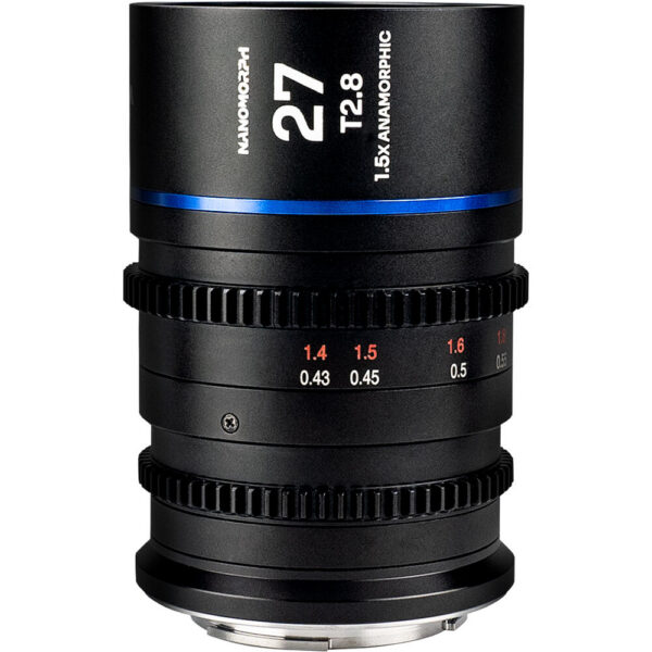 Venus Optics Laowa Nanomorph 27mm T2.8 1.5x S35 Anamorphic Lens (Canon RF, Blue Flare)