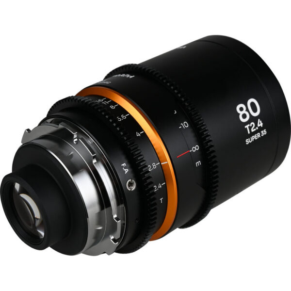 Venus Optics Laowa Nanomorph 80mm T2.4 1.5x S35 Anamorphic Lens (Canon RF, Amber Flare) view 4