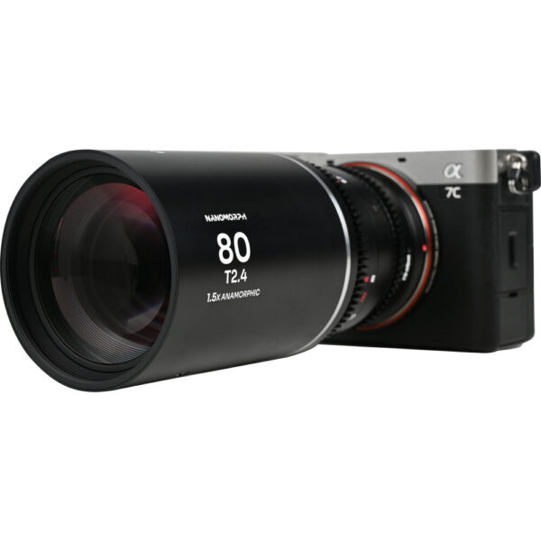 Venus Optics Laowa Nanomorph 80mm T2.4 1.5x S35 Anamorphic Lens (Canon RF, Silver Flare) view 5