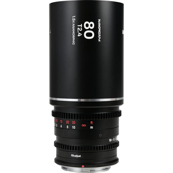 Venus Optics Laowa Nanomorph 80mm T2.4 1.5x S35 Anamorphic Lens (Canon RF, Silver Flare)