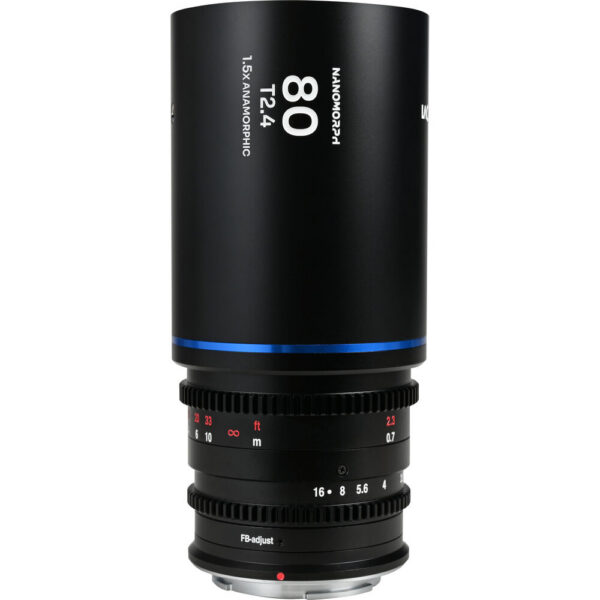 Venus Optics Laowa Nanomorph 80mm T2.4 1.5x S35 Anamorphic Lens (FUJIFILM X, Blue Flare)