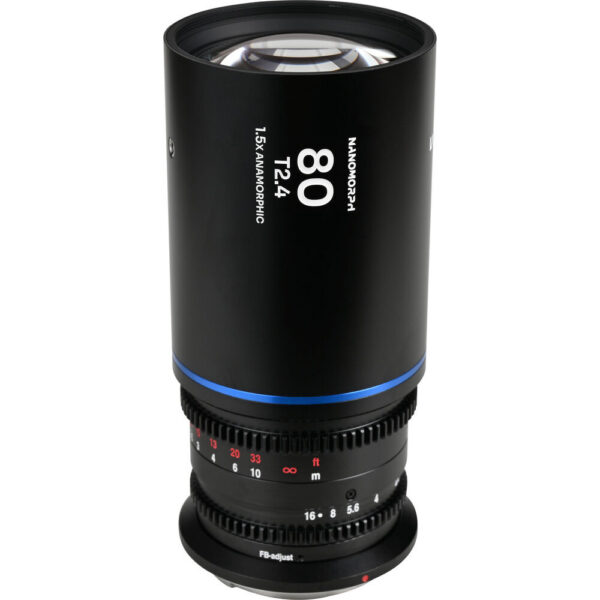 Venus Optics Laowa Nanomorph 80mm T2.4 1.5x S35 Anamorphic Lens (Leica L, Blue Flare)
