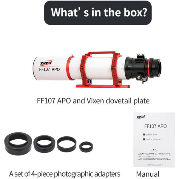 ZWO FF107 APO Astronomical Telescope (OTA Only) view 3