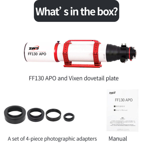 ZWO FF130 APO Astronomical Telescope (OTA Only) view 3
