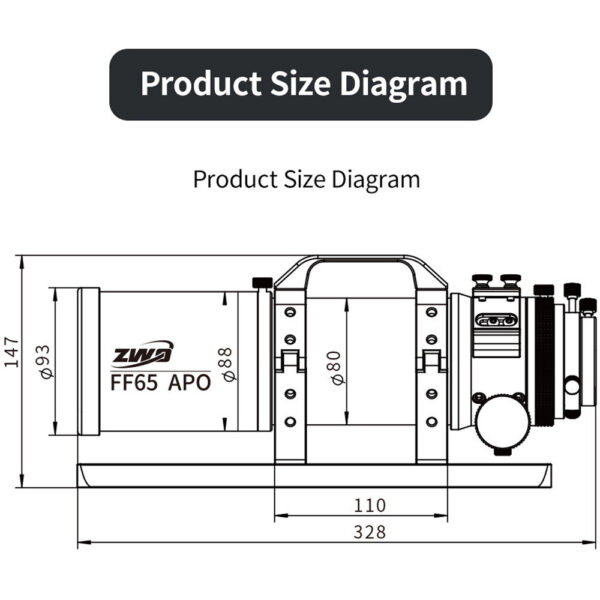 ZWO FF65mm Astronomical Telescope view 4